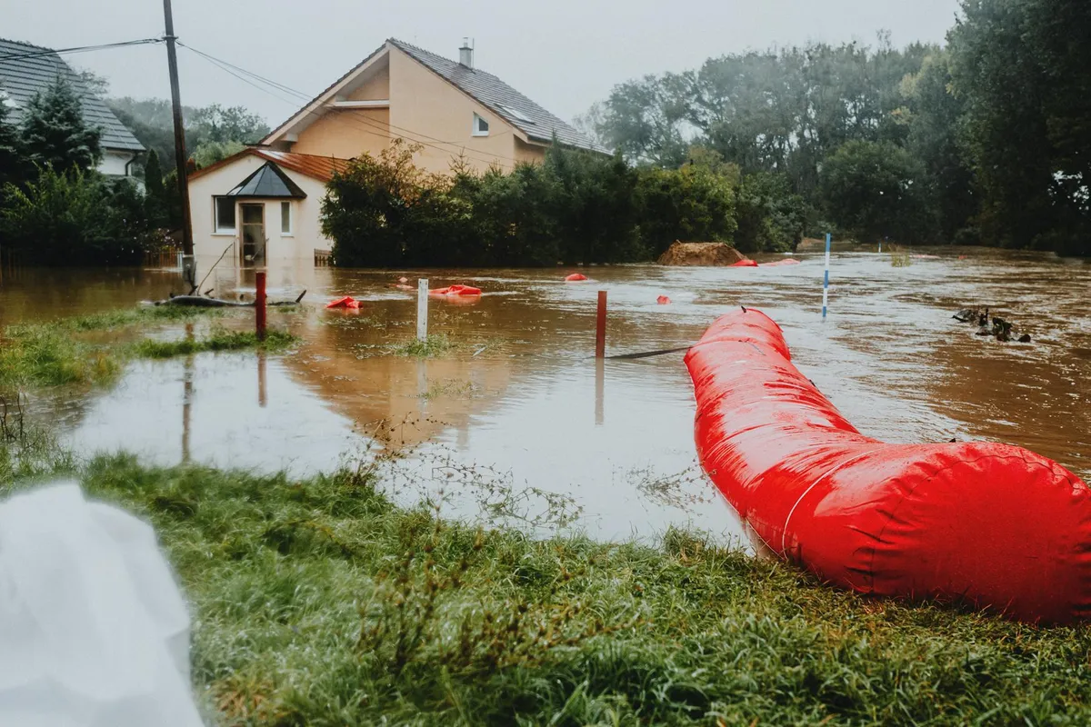 Flooded basement in a Richmond Virginia home with standing water